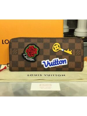 Louis Vuitton Replica N60147 LV Replica Clemence Wallets Damier Ebene Canvas