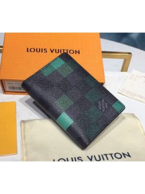 Louis Vuitton Replica N60158 LV Replica Pocket Organizer Damier Graphite Canvas Green