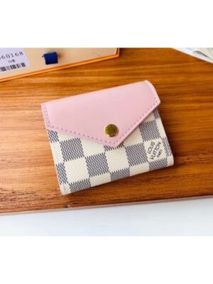 Louis Vuitton Replica N60168 LV Replica Zoe Wallet Damier Azur Canvas Pink