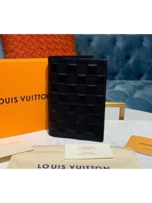 Louis Vuitton Replica N60181 LV Replica Passport Cover Wallets Black Damier Infini Leather