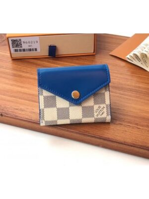 Louis Vuitton Replica N60219 LV Replica Zoe Wallet Damier Azur Canvas Blue