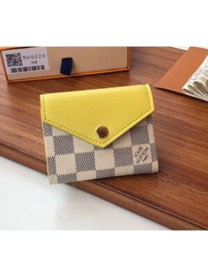 Louis Vuitton Replica N60220 LV Replica Zoe Wallet Damier Azur Canvas Yellow