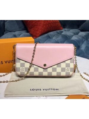 Louis Vuitton Replica N60235 LV Replica Pochette Felicie Damier Azur Canvas