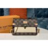 Louis Vuitton Replica N60237 LV Replica Vavin chain wallet Damier Ebene Canvas And Beige Leather