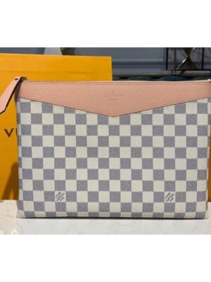 Louis Vuitton Replica N60260 LV Replica Daily Pouch Bags Pink Damier Azur Canvas