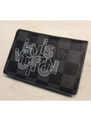 Louis Vuitton Replica N60300 LV Replica Pocket Organizer Wallet In Damier Graphite Canvas