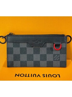 Louis Vuitton Replica N60354 LV Replica Utility Coin Card holder In Damier Graphite canvas