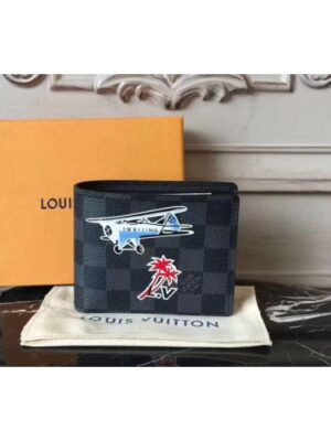 Louis Vuitton Replica N62663 Damier Graphite Canvas Multiple Wallet