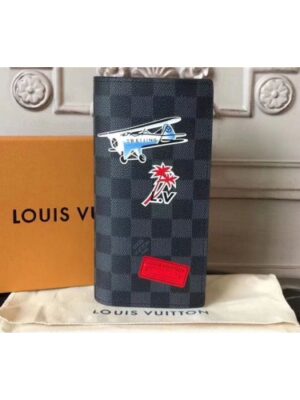 Louis Vuitton Replica N62665 Damier Graphite Canvas Brazza Wallet