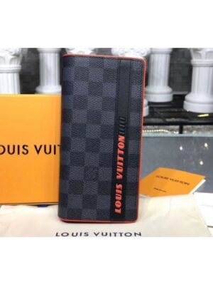 Louis Vuitton Replica N62665 LV Replica Brazza Wallet Damier Graphite Canvas