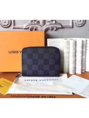 Louis Vuitton Replica N63069 Zippy Coin Purse Damier Graphite Canvas