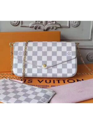 Louis Vuitton Replica N63106 Pochette Felicie in Damier Azur canvas Bags