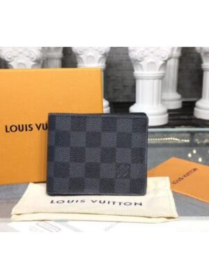 Louis Vuitton Replica N64002 LV Replica Slender ID Wallet Damier Graphite Canvas