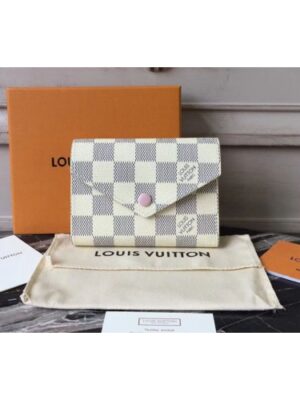 Louis Vuitton Replica N64022 Damier Azur Canvas Victorine Wallet Pink