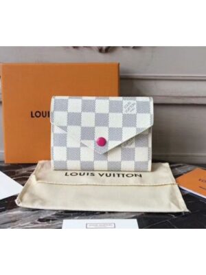 Louis Vuitton Replica N64022 Damier Azur Canvas Victorine Wallet Red