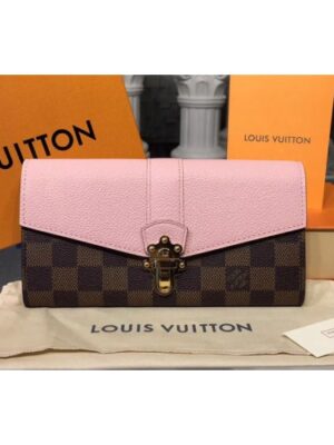 Louis Vuitton Replica N64447 Clapton Wallet Damier Ebene Canvas Magnolia