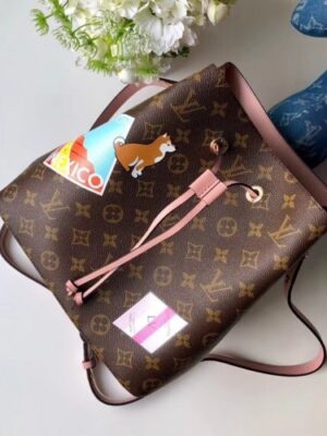 Louis Vuitton Replica NéoNoé Monogram Canvas Bucket Bag Pink 2018