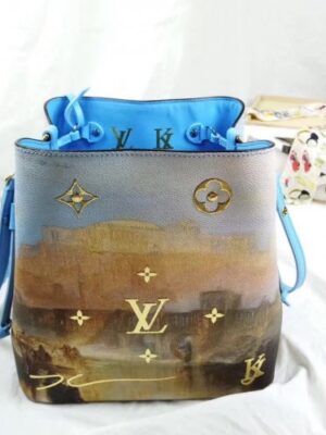 Louis Vuitton Replica Neonoe Bucket Bag M53501 Blue/Gold 2018