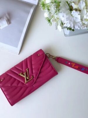 Louis Vuitton Replica New Wave Long Wallet in Calfskin M63298 Hot Pink