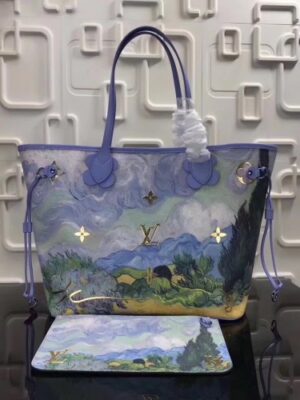 Louis Vuitton Replica Original Masters Collection's Piece VANGOGH Neverfull MM M43373 Blue 2017