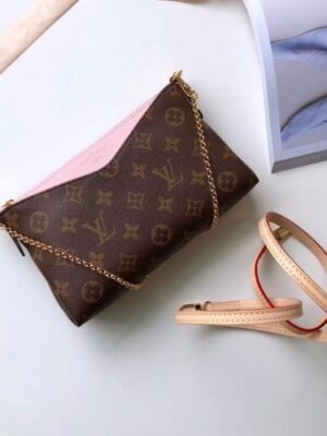 Louis Vuitton Replica Pallas Clutch on Chain M44037 Pink 2017