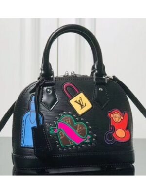 Louis Vuitton Replica Patches Stickers Epi Alma BB Bag M52481 Black 2019