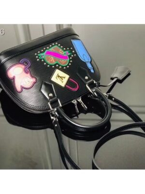 Louis Vuitton Replica Patches Stickers Epi Alma BB Bag M52481 Black 2019