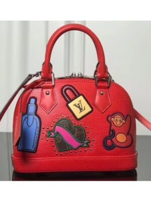 Louis Vuitton Replica Patches Stickers Epi Alma BB Bag M52481 Red 2019