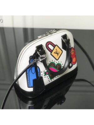 Louis Vuitton Replica Patches Stickers Epi Alma BB Bag M52481 White 2019