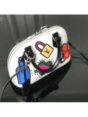 Louis Vuitton Replica Patches Stickers Epi Alma BB Bag M52481 White 2019