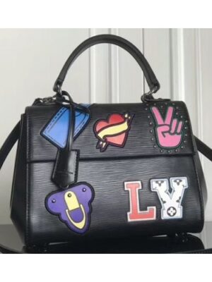 Louis Vuitton Replica Patches Stickers Epi Cluny BB Bag M52484 Black 2019