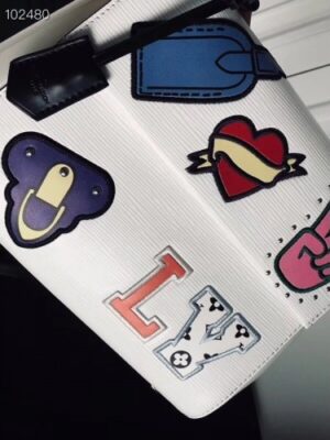 Louis Vuitton Replica Patches Stickers Epi Cluny BB Bag M52484 White 2019