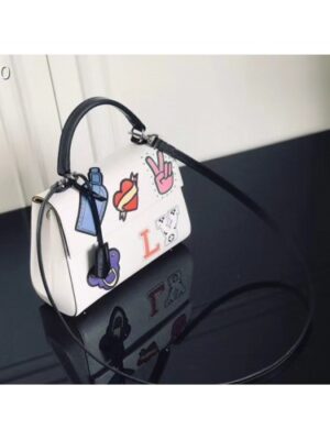 Louis Vuitton Replica Patches Stickers Epi Cluny BB Bag M52484 White 2019