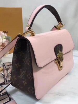 Louis Vuitton Replica Patent Leather Monogram Canvas Cherrywood Bag M53355 Rose Ballerine 2018