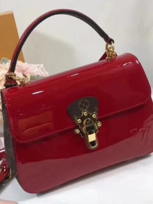 Louis Vuitton Replica Patent Leather Monogram Canvas Cherrywood Bag Red 2018