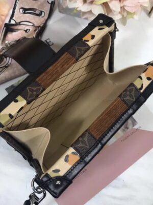 Louis Vuitton Replica Petite Malle Bag with Leopard Print Patchwork M50015