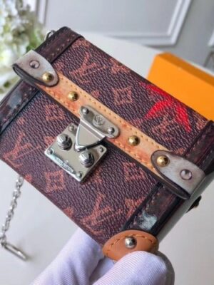 Louis Vuitton Replica Petite Malle Mini Box Clutch/Bag Charm Monogram