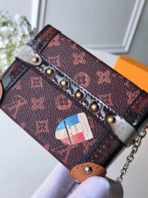 Louis Vuitton Replica Petite Malle Mini Box Clutch/Bag Charm Monogram