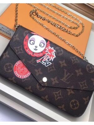 Louis Vuitton Replica Pochette Felicie Chain Bag M61276 Monogram Canvas/Red 2018