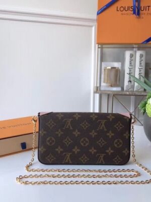 Louis Vuitton Replica Pochette Felicie Chain Wallet in Monogram Canvas M67248