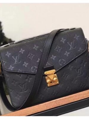 Louis Vuitton Replica Pochette Metis Monogram Empreinte Leather Bag M41487 Noir