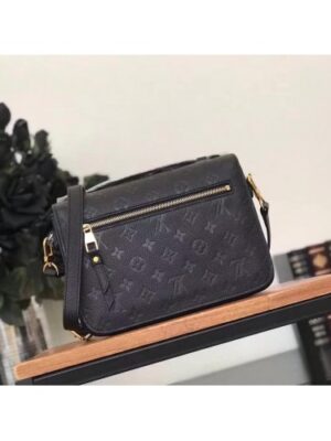 Louis Vuitton Replica Pochette Metis Monogram Empreinte Leather Bag M41487 Noir