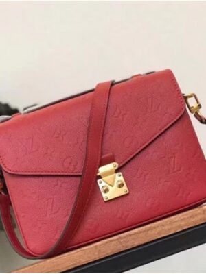 Louis Vuitton Replica Pochette Metis Monogram Empreinte Leather Bag M41488 Red