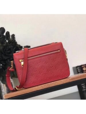 Louis Vuitton Replica Pochette Metis Monogram Empreinte Leather Bag M41488 Red