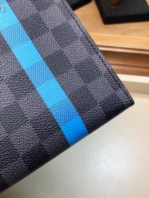 Louis Vuitton Replica Pochette Voyage MM Bag Damier Graphite Canvas N64444 Blue Stripe