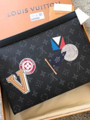 Louis Vuitton Replica Pochette Voyage MM Bag Monogram Eclipse Canvas LV Replica League 2018