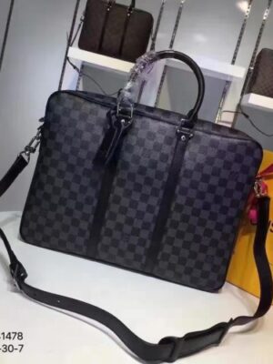 Louis Vuitton Replica Porte-Documents Voyage PM Bag MN41478 Damier Graphite Canvas(75402)