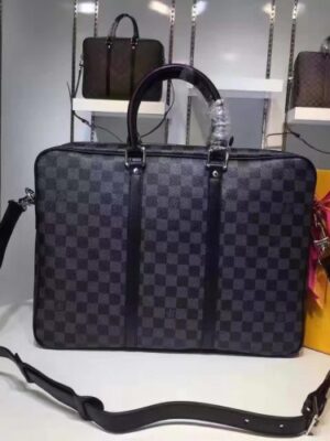 Louis Vuitton Replica Porte-Documents Voyage PM Bag MN41478 Damier Graphite Canvas(75402)