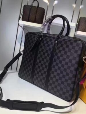 Louis Vuitton Replica Porte-Documents Voyage PM Bag MN41478 Damier Graphite Canvas(75402)