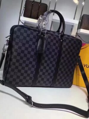 Louis Vuitton Replica Porte-Documents Voyage PM Bag MN41478 Damier Graphite Canvas(75402)